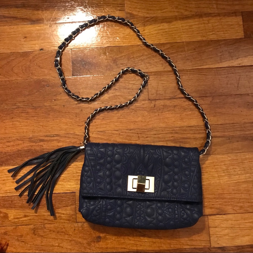 Gorgeous Small Navy Quilted Bag